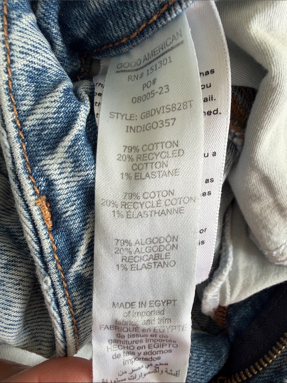 Good American Mid Blue High Rise Inseam Slit Jeans - Picture 8 of 13